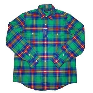 Polo Ralph Lauren Men’s Classic Fit Plaid Flannel Button Up Shirt size S Green